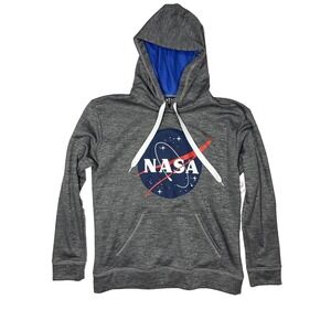 NASA Wear Code Astronauts Fleece Sweatshirt Hoodie Mens XL Gray Pullover